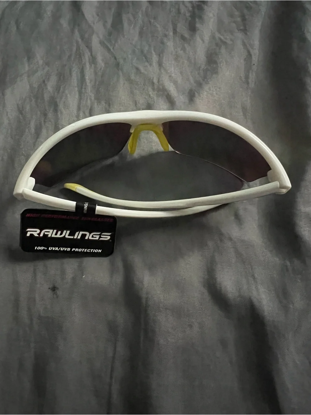 Rawlings White Men's Sports Sunglasses with Yellow Mirrored Lenses